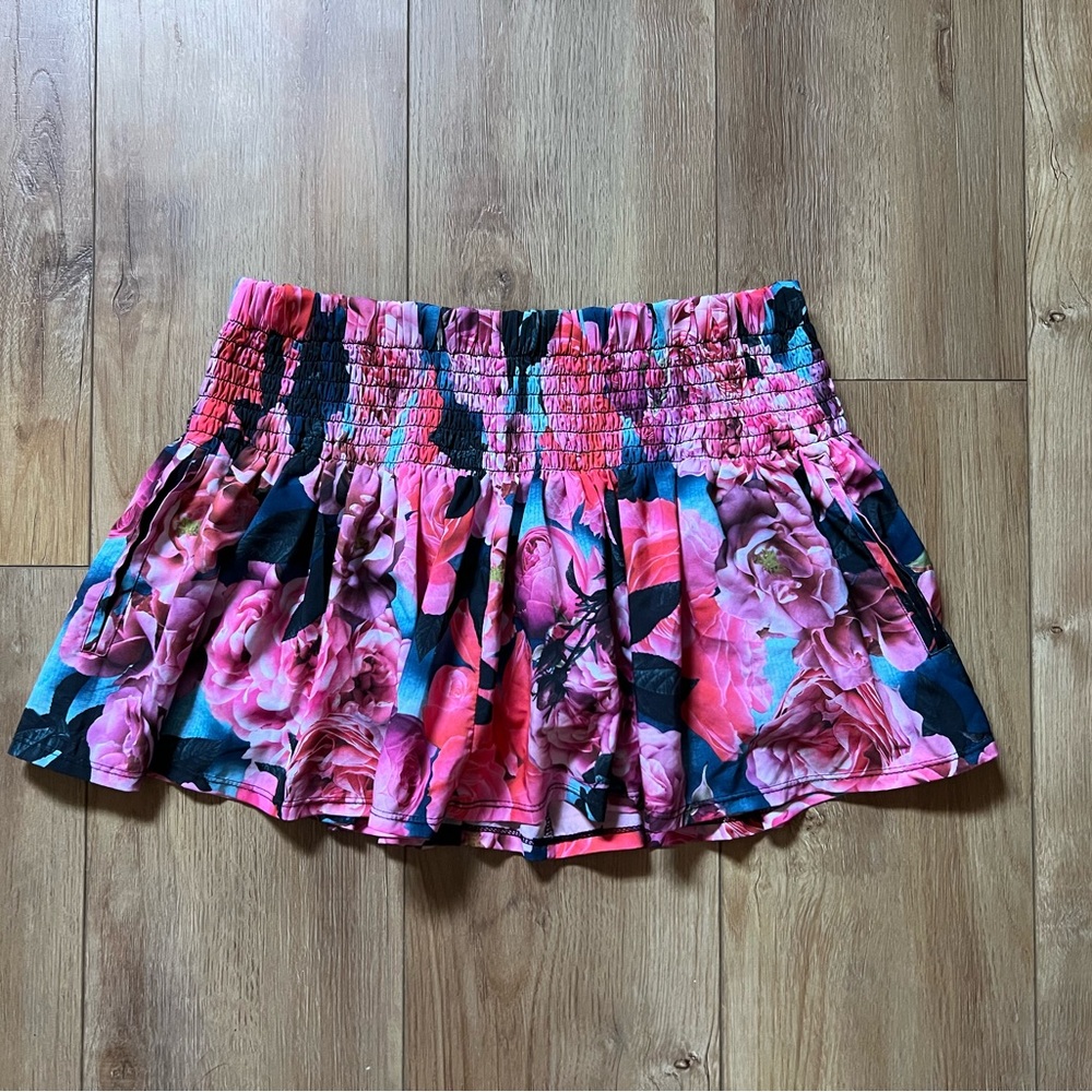 🌸 Lululemon Hot Hitter Skort Short Skirt Secret Garden Black 🌸
